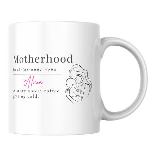 Personalized Motherhood Mug - Custom Name 11oz Ceramic Mug