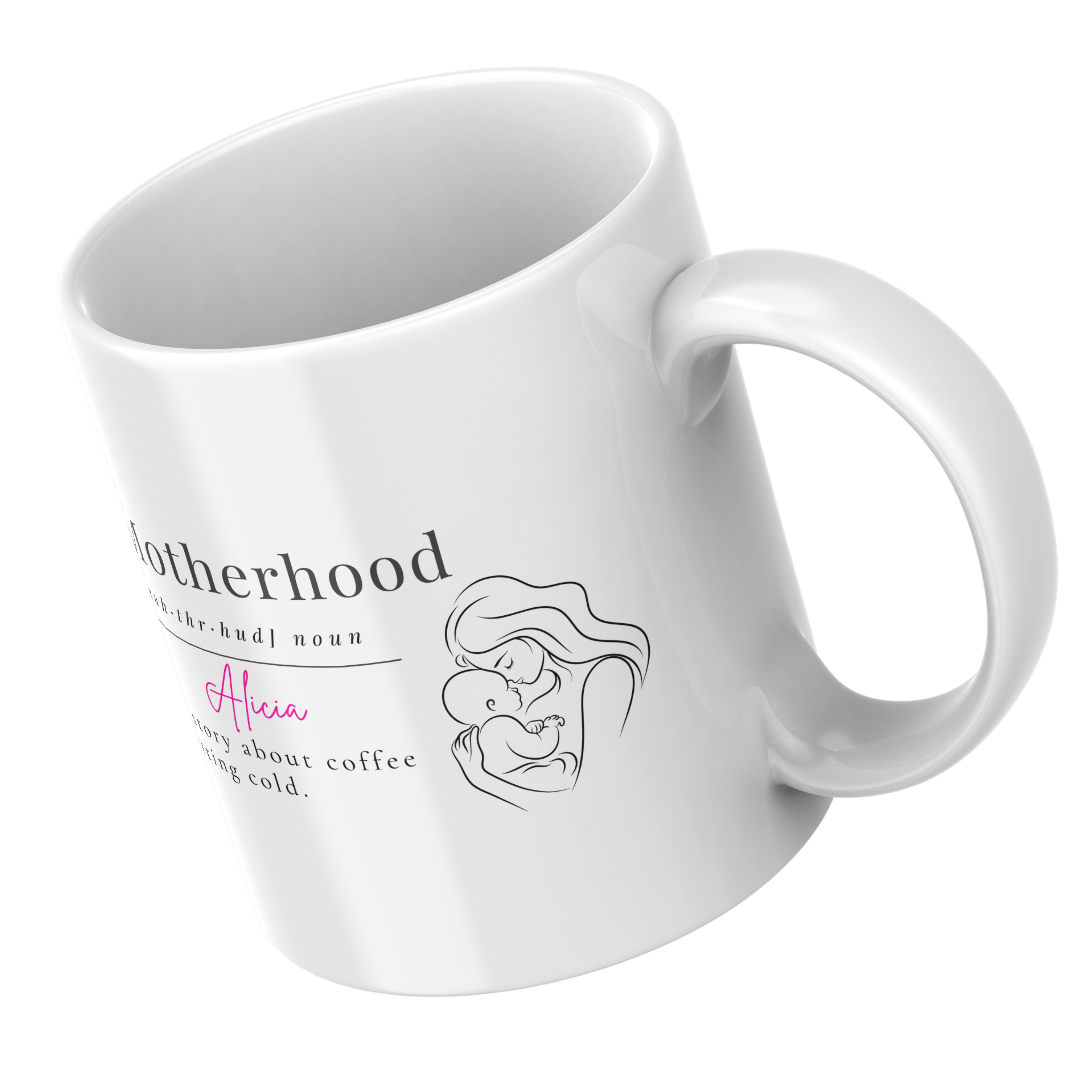 Personalized Motherhood Mug - Custom Name 11oz Ceramic Mug