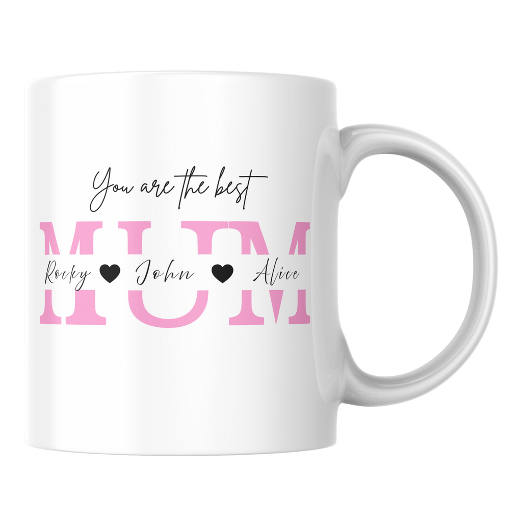 Personalized Family Names Mug - Custom 11oz Ceramic Mug for Mum
