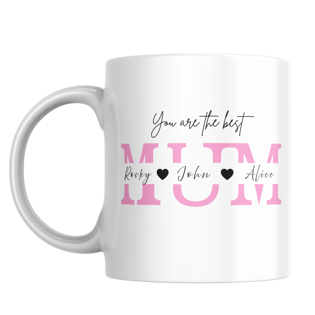 Personalized Family Names Mug - Custom 11oz Ceramic Mug for Mum
