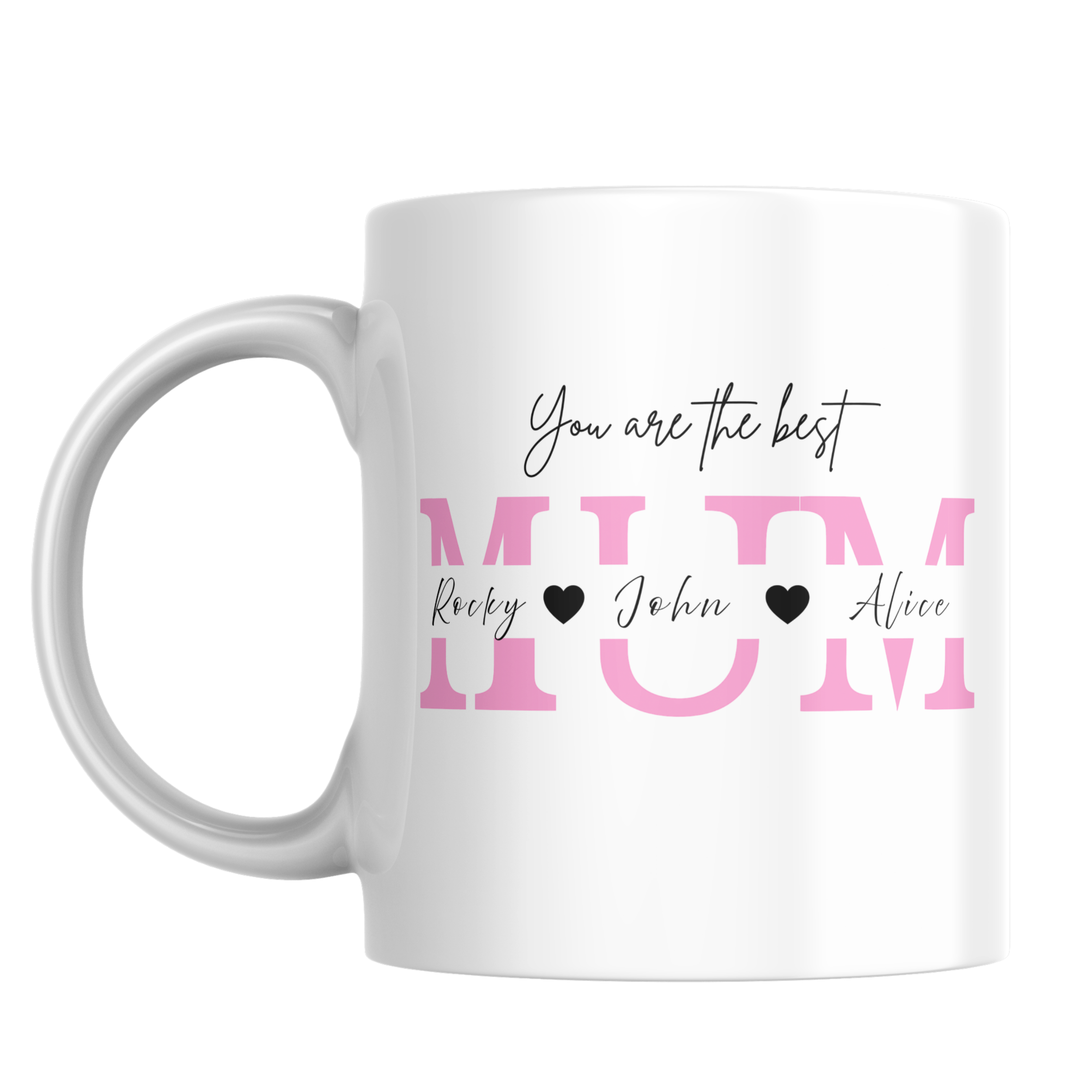 Personalized Family Names Mug - Custom 11oz Ceramic Mug for Mum