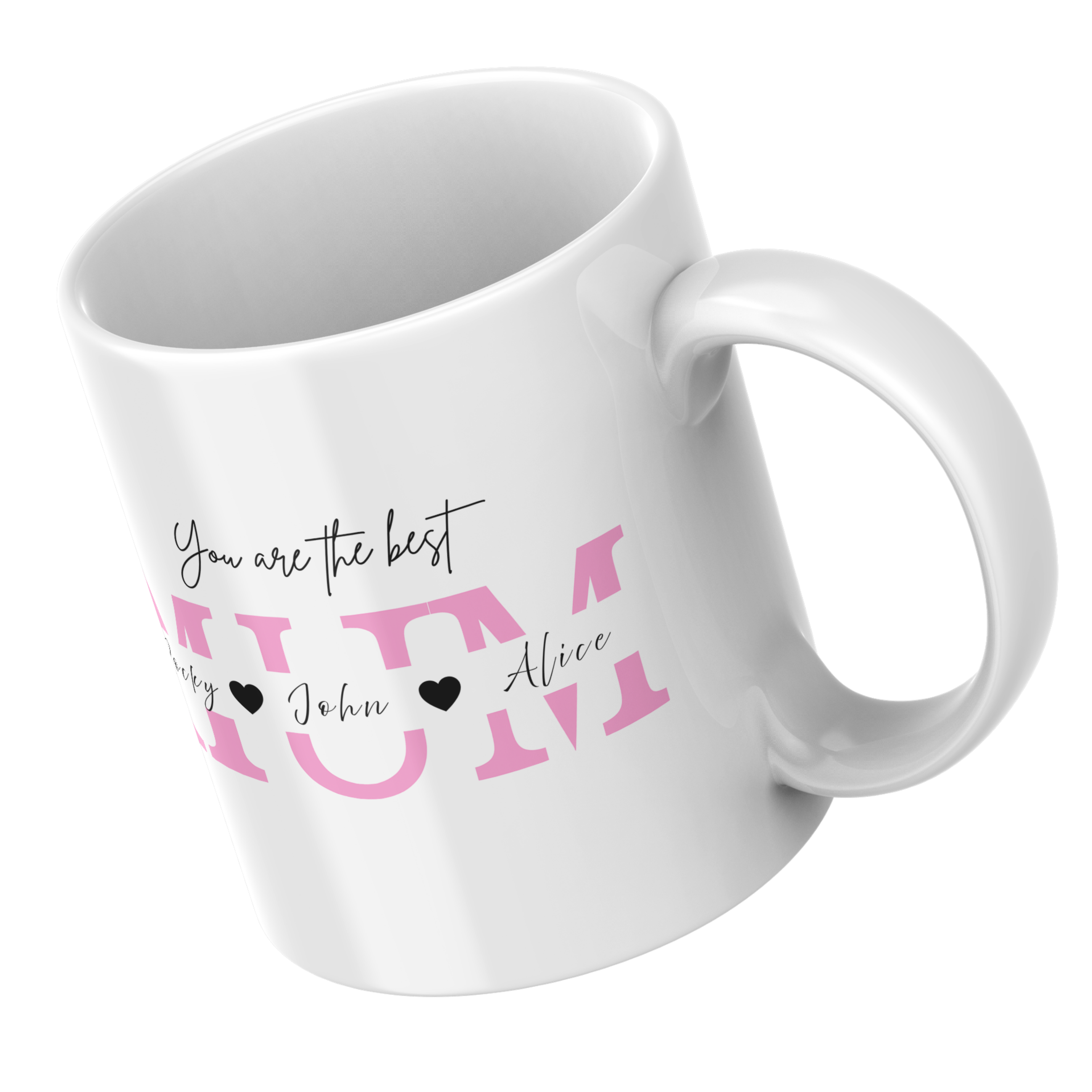 Personalized Family Names Mug - Custom 11oz Ceramic Mug for Mum